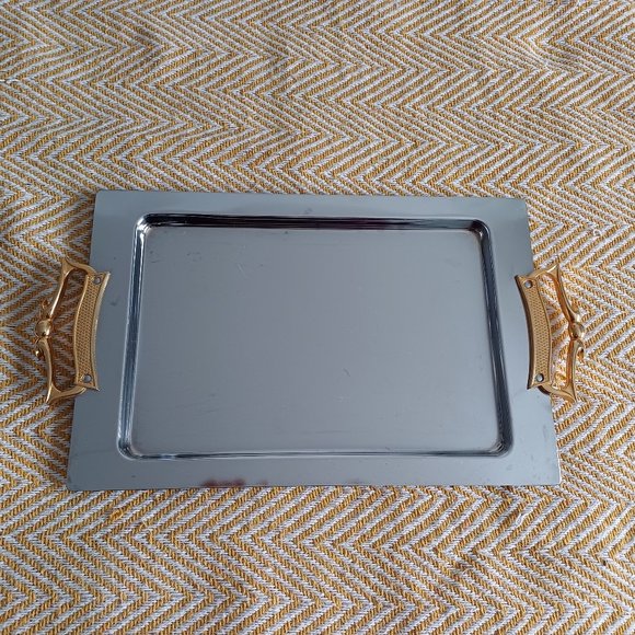 Vintage Kromex Chrome Metal Rectangle Serving Tray - Picture 2 of 7